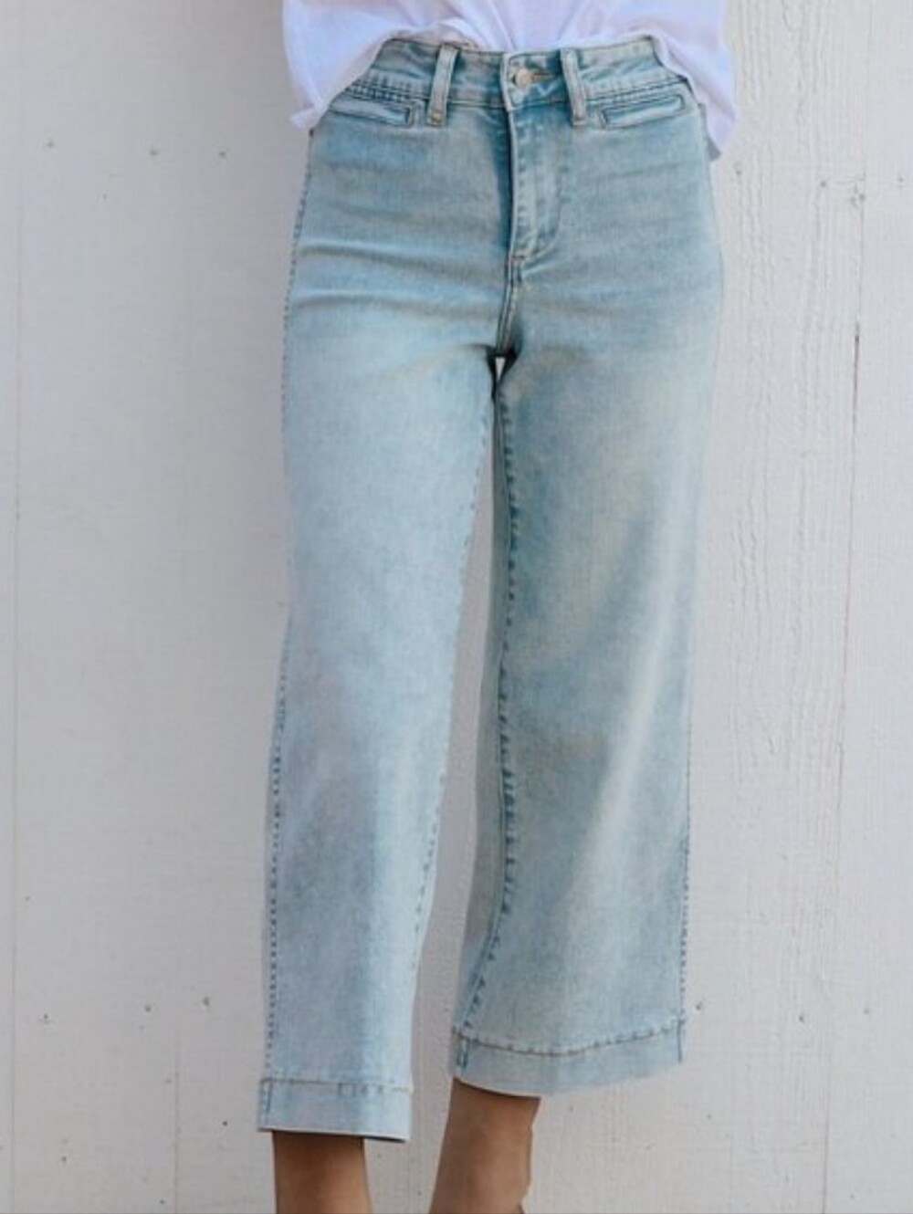 Oat New York High Rise Greer Light Wash Wide Leg Jeans